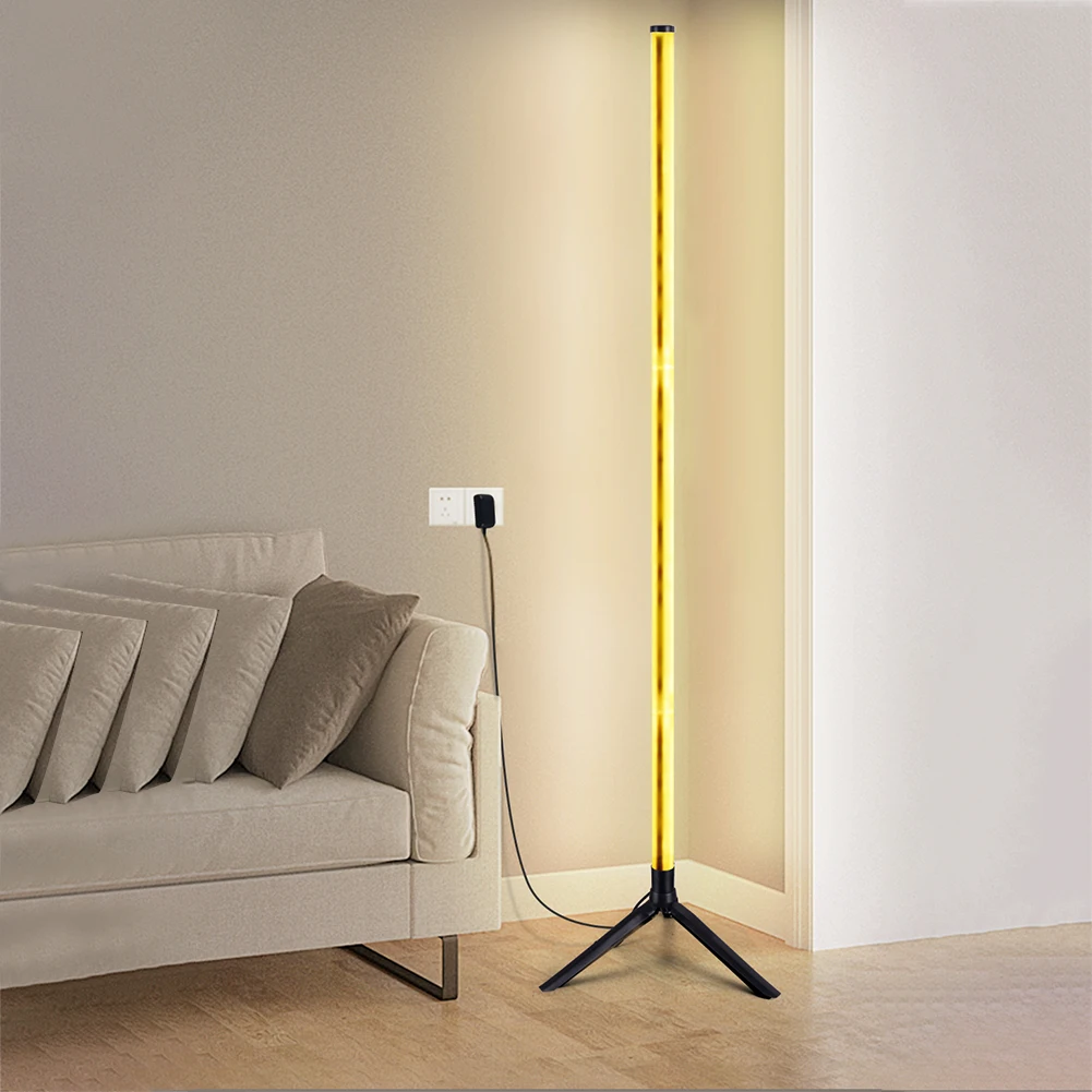 RGB Corner Floor Lamp LED Corner Lamp APP and Remote Control Modern Standing Lamp USB Charging for Living Room Bedroom