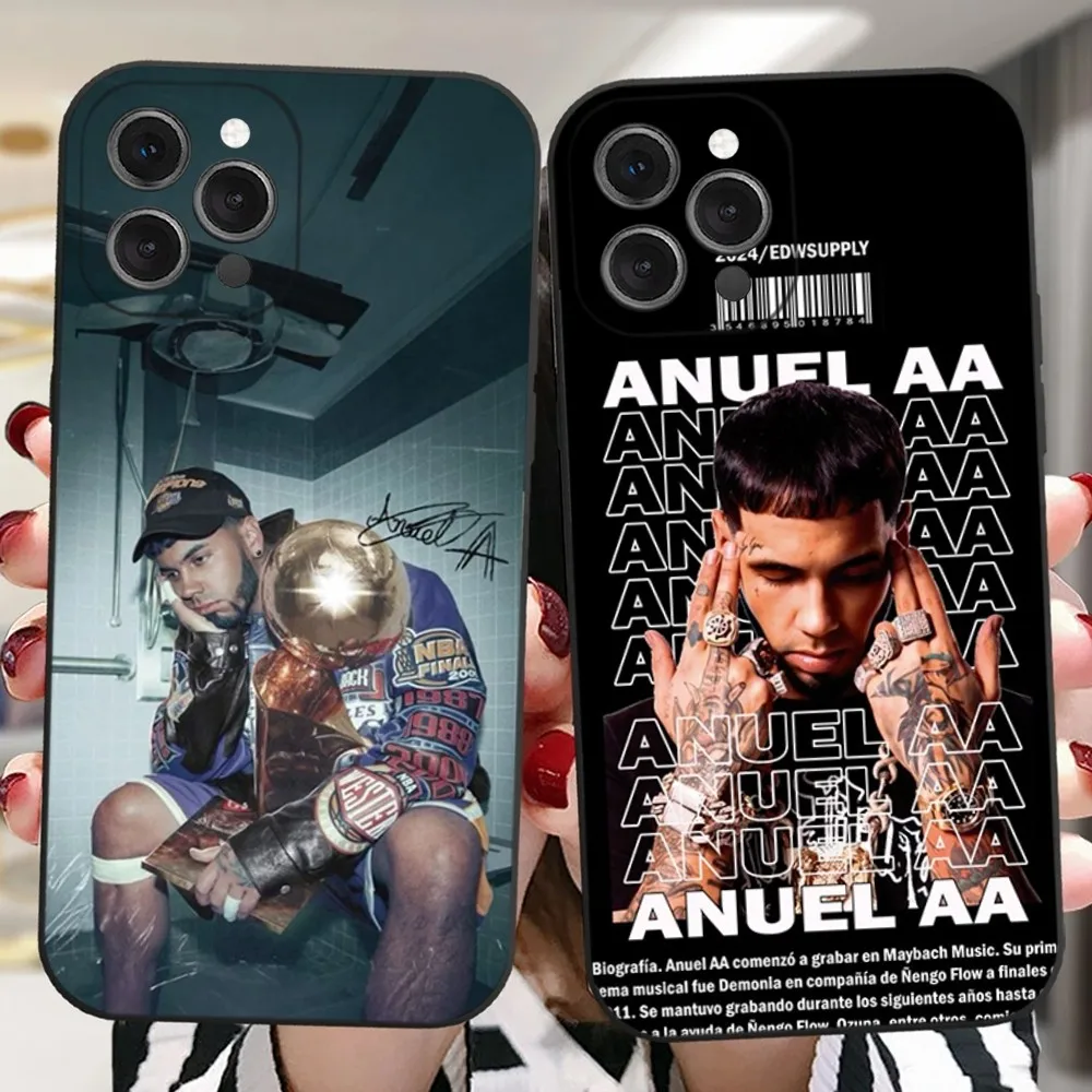 A-Anuel AA BBY BOO Phone Case For iPhone 16,15,14,13,12,11 Plus,Pro,Max,XR,XS,X,7,8 Plus,SE,Mini Silicone Soft