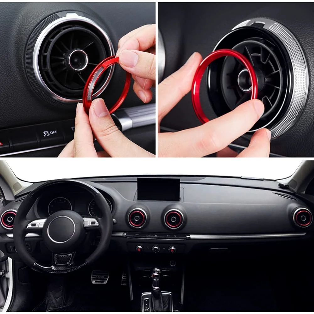 Car Air Center Console Outlet Trim Inner Ring Cover For Audi A3 8V S3 2014-2019 Sportback Sedan Interior Accessories Car Styling image 6