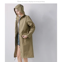 Women Man Long Raincoat Waterproof Rain Jacket Fashion Rainwear Coat Suit Clothes for Outdoor Hiking Rose Red XL
