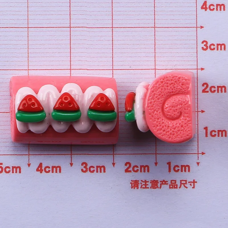 10/100pcs 3D Miniatures Dollhouse Resin decor Roll Food DIY Handmade Materials Keychain Headgear Refrigerator decor Accessories