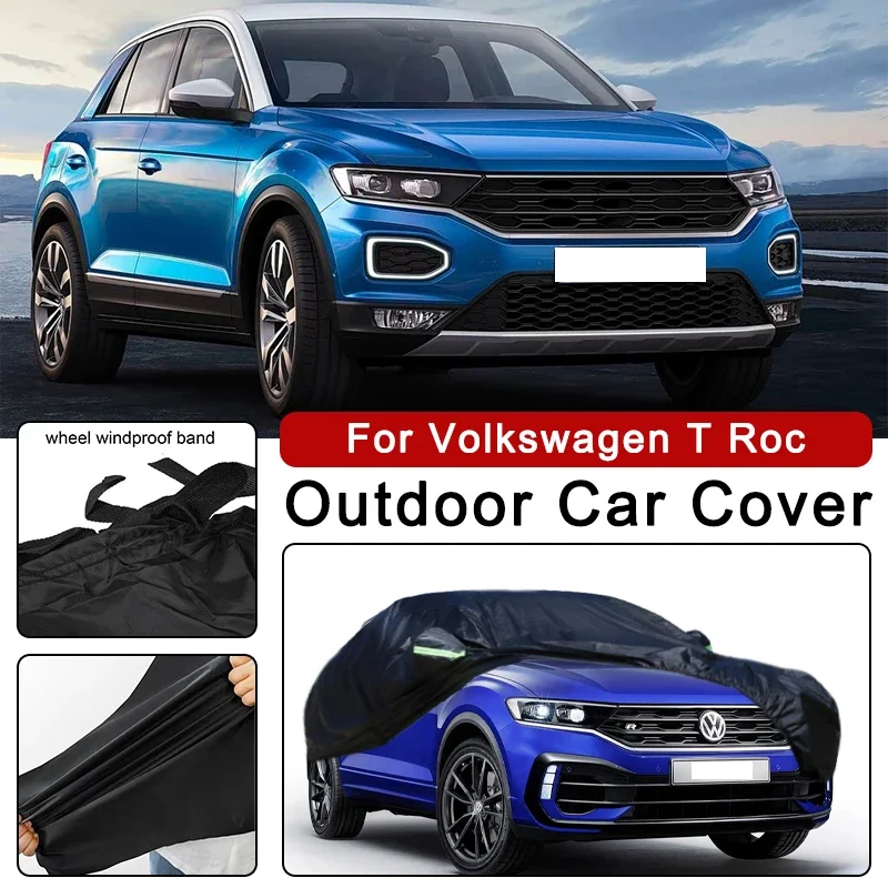 

Outdoor Car Cover Waterproof Dustproof UV Sun Protection, Full Car Protector Exterior Accessories For Volkswagen T-Roc A11