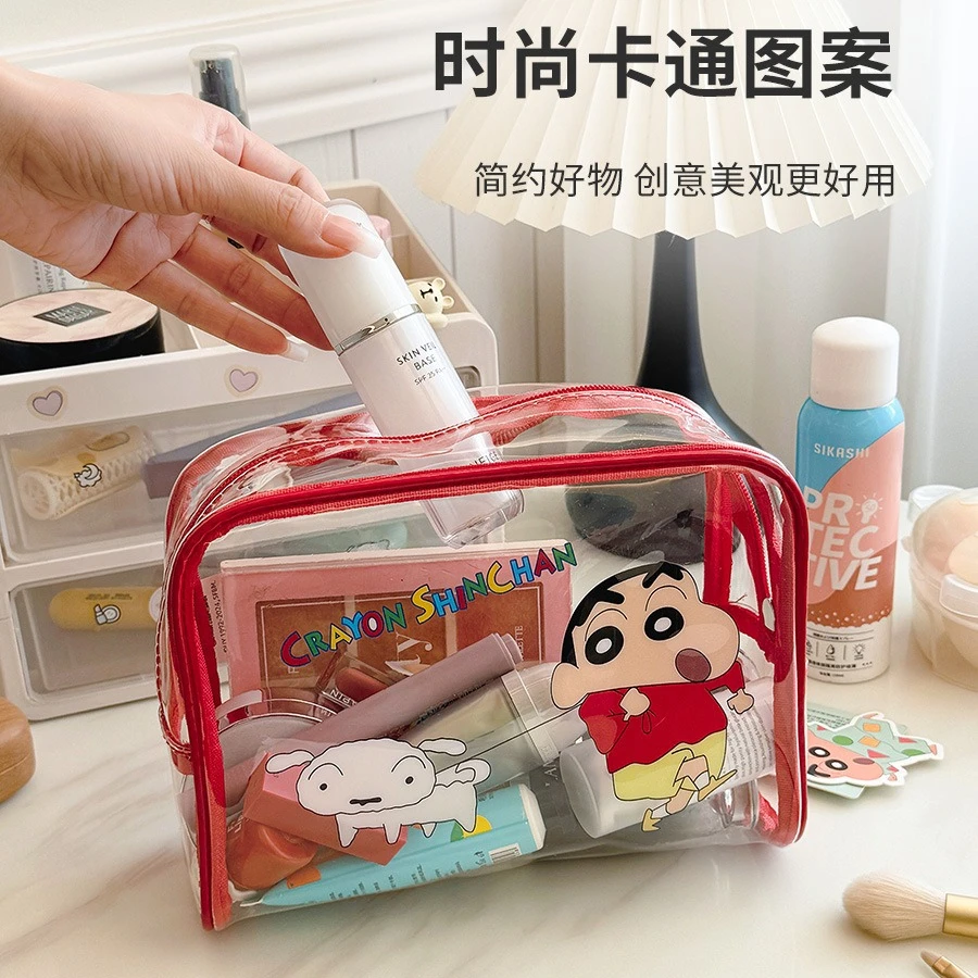 

Crayon Shin-chan Fashionable and cute cartoon large-capacity portable transparent travel makeup bag storage bag