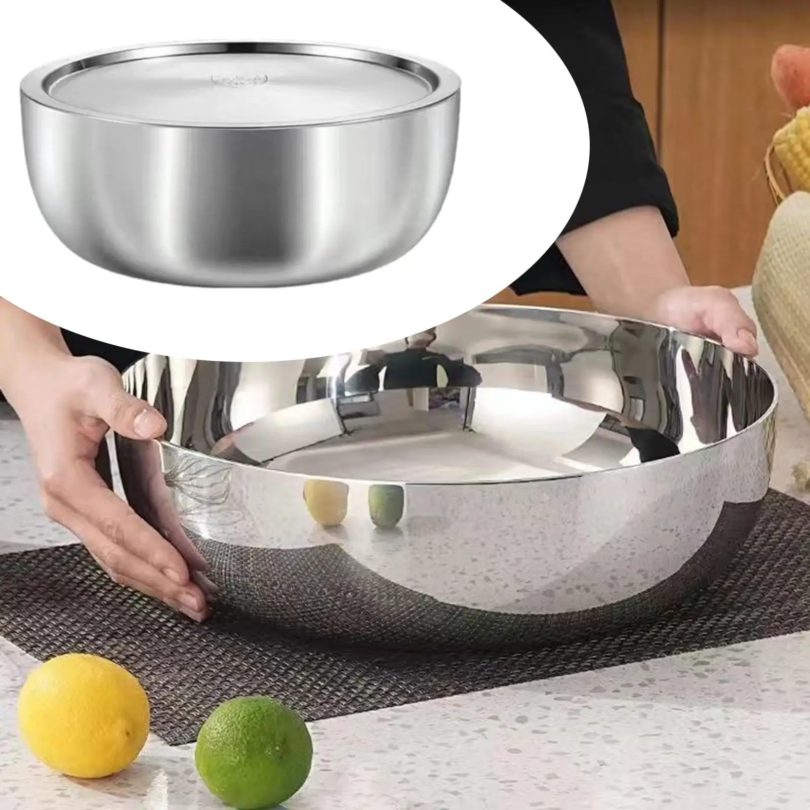 Stainless Steel Basin Container Mixing Bowl for Washing Cooking Food Storage