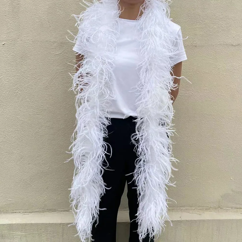 Striped Ostrich Feather Boa 6ply 1Pcs/lot 200cm(79