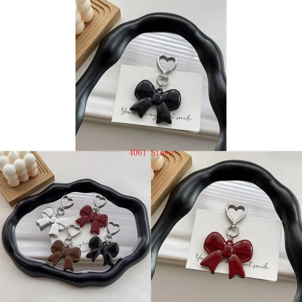 

Bowknot Keychain Sweet Bows Bag Charm Heart Keyring Handbag Charm Pendant
