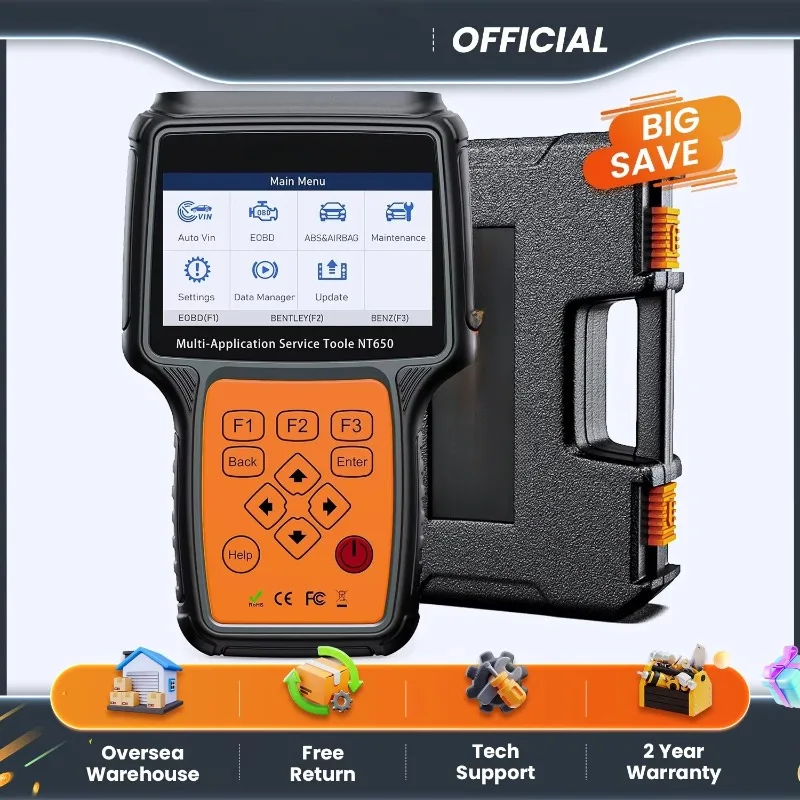NT650 Elite OBD2 Automotive Scanner SAS A/F OIL EPB BRT TPS 26+ Reset Professional Auto Car Diagnostic Tool OBD2 Scanner