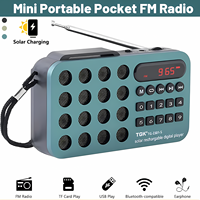 2025 Solar Emergency Radio Portable FM/AM Bluetooth Speaker with USB/TF Play Handheld Rechargeable for Outdoor Survival&Camping