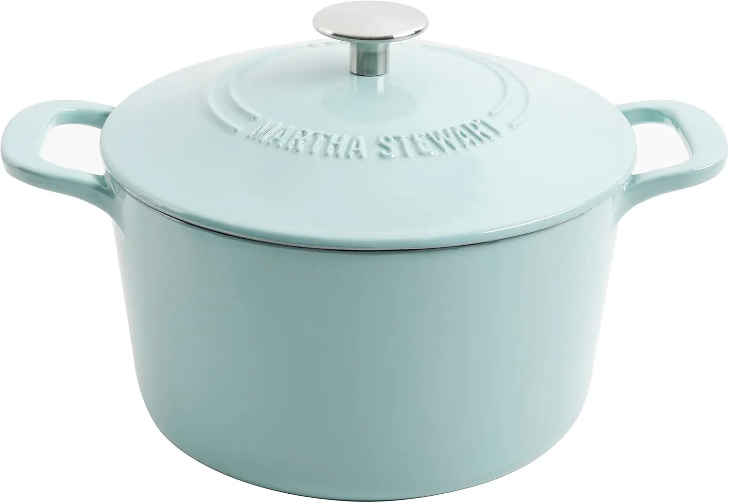 

Gatwick 7 QT Enamel Cast Iron Dutch Oven Pot with Lid, Martha Blue