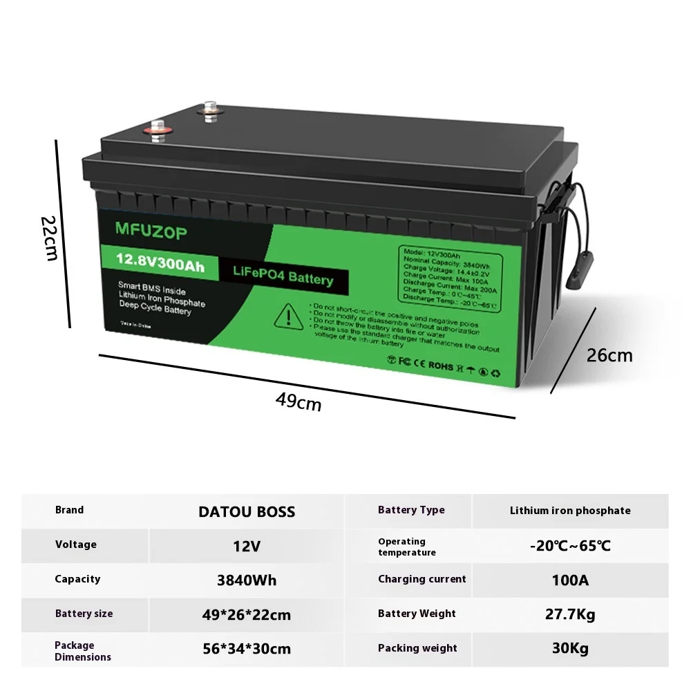 بطارية ليثيوم فوسفات الحديد مع شهادات أمان متعددة، منع الاحتراق العفوي، أداء طويل الأمد