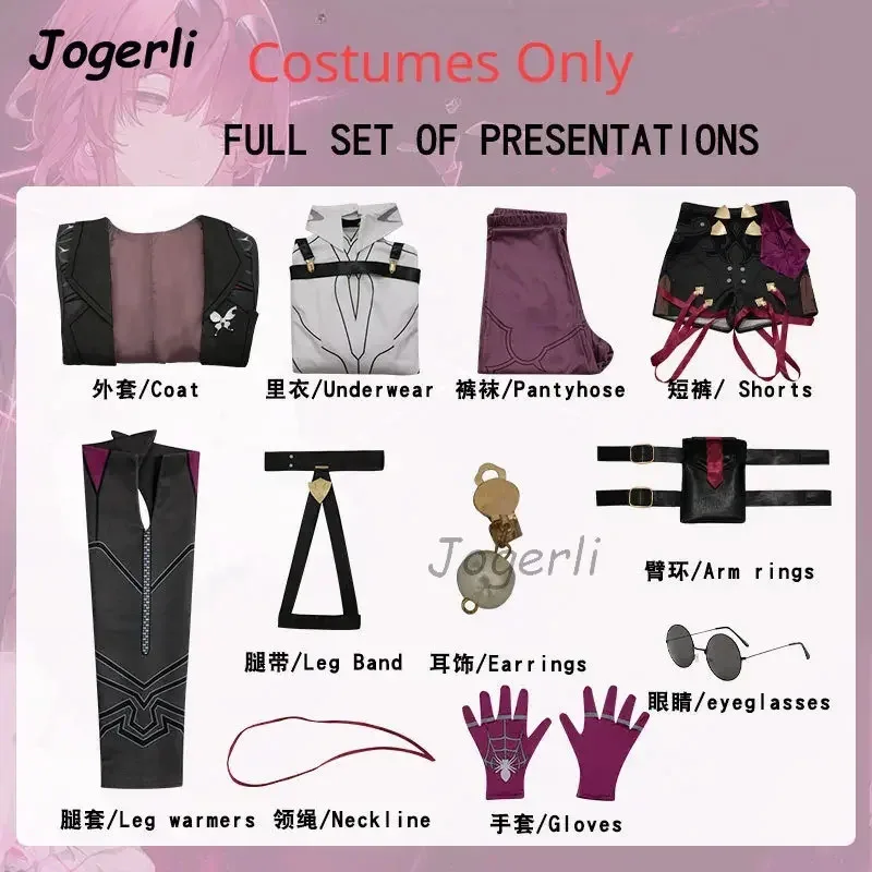 Jogerli Honkai Star Rail Kafka Cosplay disfraces juego Anime mujeres Coser traje de juego de rol peluca trajes Dressc;6,r'8;p'