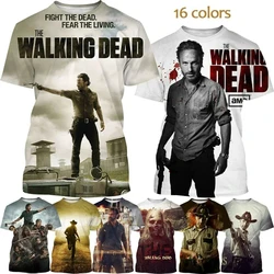 Popular TV Series The Walking Dead 3D Printed T-shirt Summer Men's Clothing Short Sleeve Tops Fashion Horror Oversized Tee Shirt