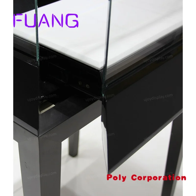 Moderne Aangepaste Zwarte Sieraden Vitrine Met Glas