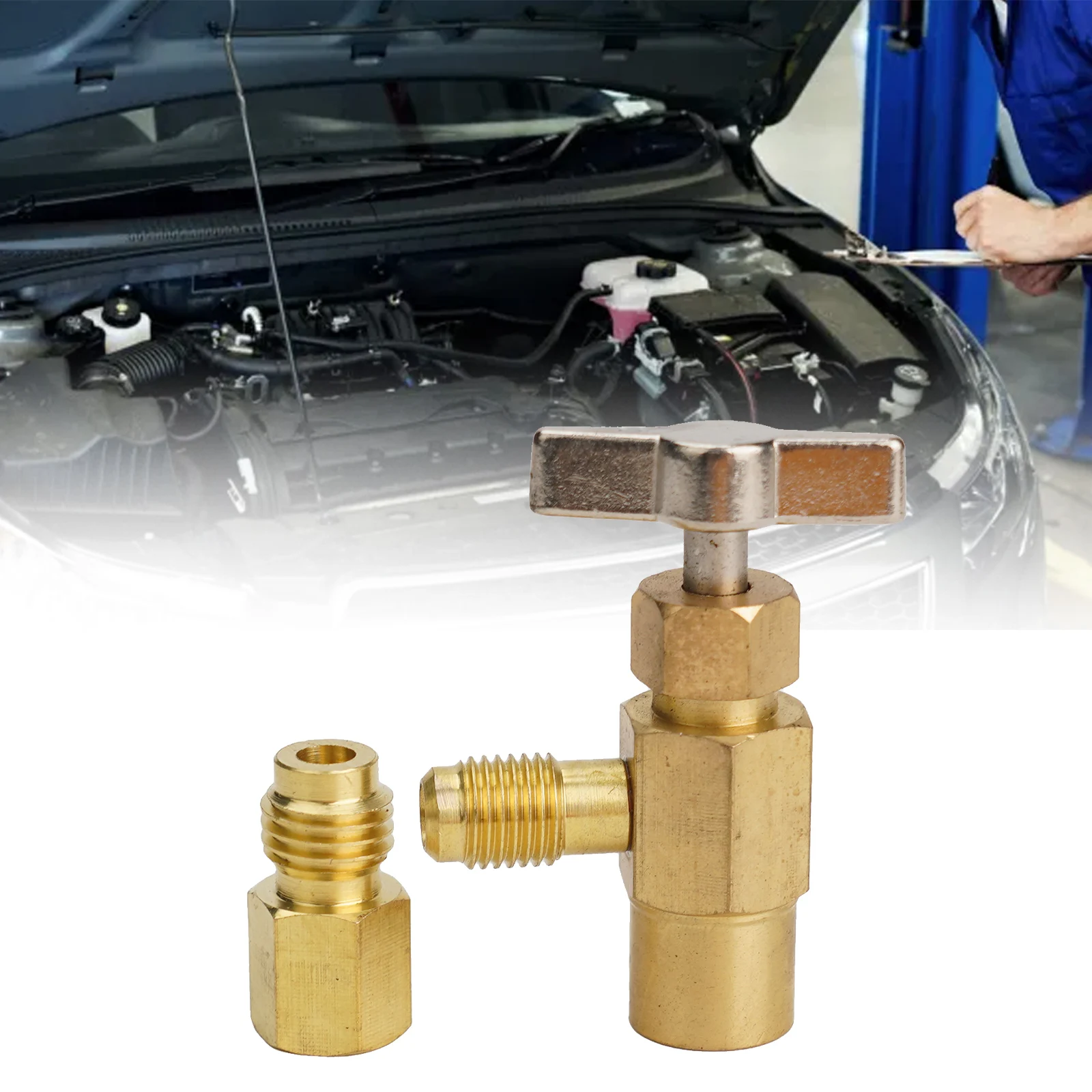 

Self Sealing R1234yf AC Can Tap 1/2 ACME LH Adapters for R134a and R12 Efficient Design with T Handle for Easy Use