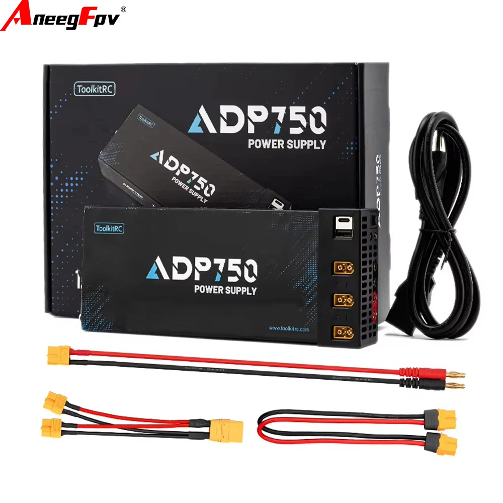 อะแดปเตอร์จ่ายไฟ ToolkitRC ADP750 750W พร้อมหัวต่อ XT60 XT90 แรงดันขาออก 12V 30A แรงดันขาเข้า 100V-240V สำหรับเครื่องชาร์จแบตเตอรี่ ToolkitRC