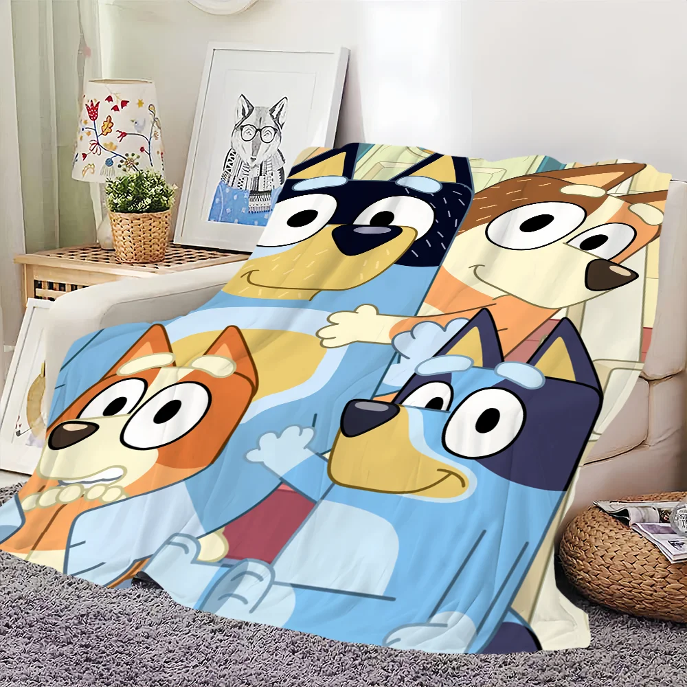 Cartoon Cute B-Bluey-S Dog Blanket Skin friendly comfort warm soft plush blanket suitable sofa living room office bedroom