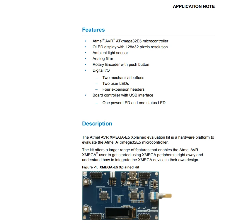 ATXMEGAE5-XPLD AVR XMEGA E5 Xplained Eval Kit Development Tools