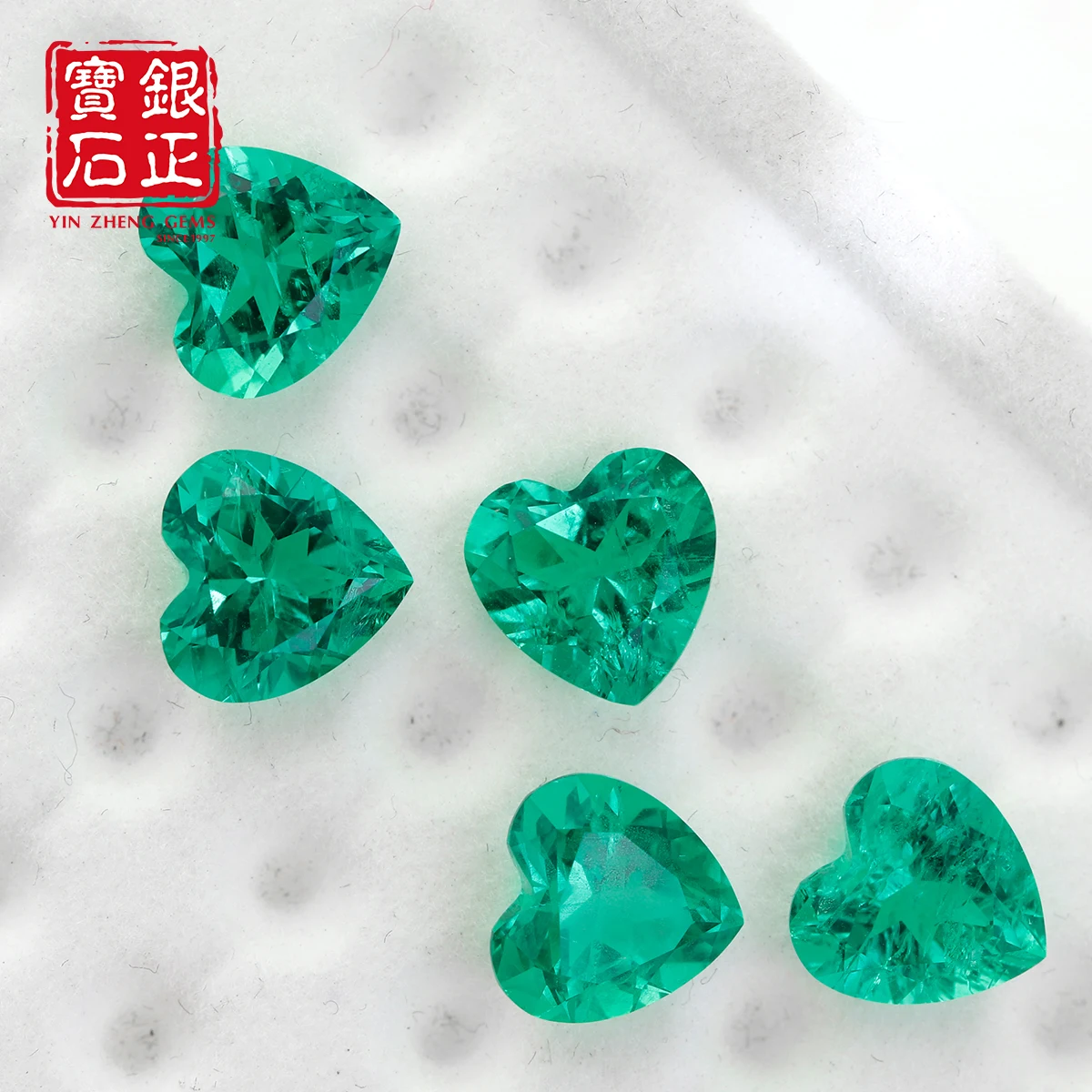 YinZheng Lab Smeraldo colombiano Smeraldo colombiano idrothermico con taglio a cuore con certificato Smeraldo colombiano coltivato in laboratorio