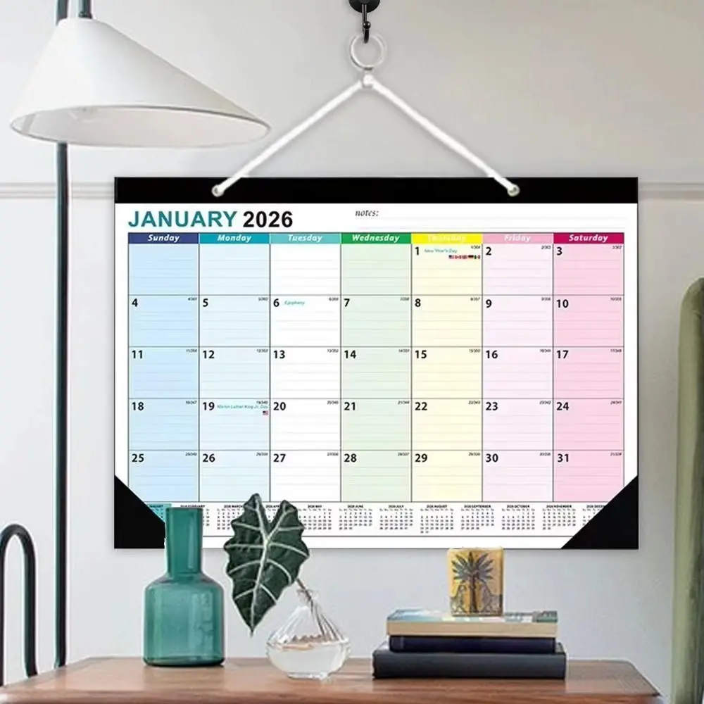 

Large Format 2026 Wall Calendar Daily Planning Transparent Time Agenda Planner Waterproof Cover Hangable Calendar School Office
