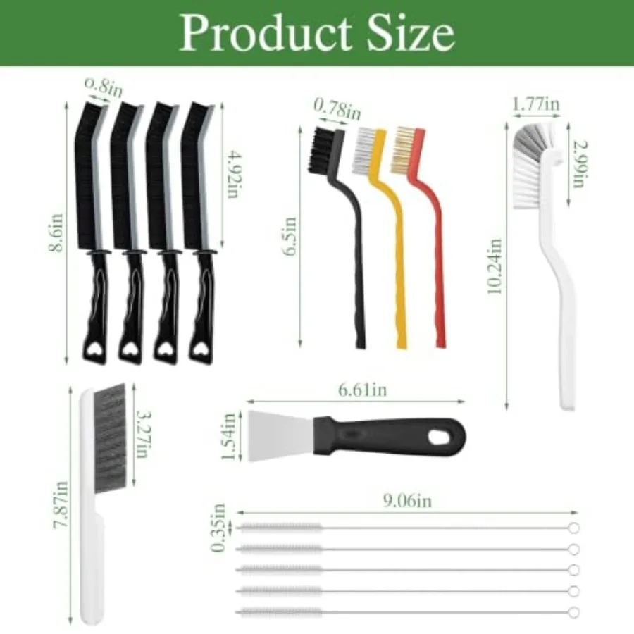 15pcs Crevice Cleaning Brush, Hard Bristle Scrub Brushes Tools, Multifunctional Grout Brush for Home, Bathroom, Ktichen, Window