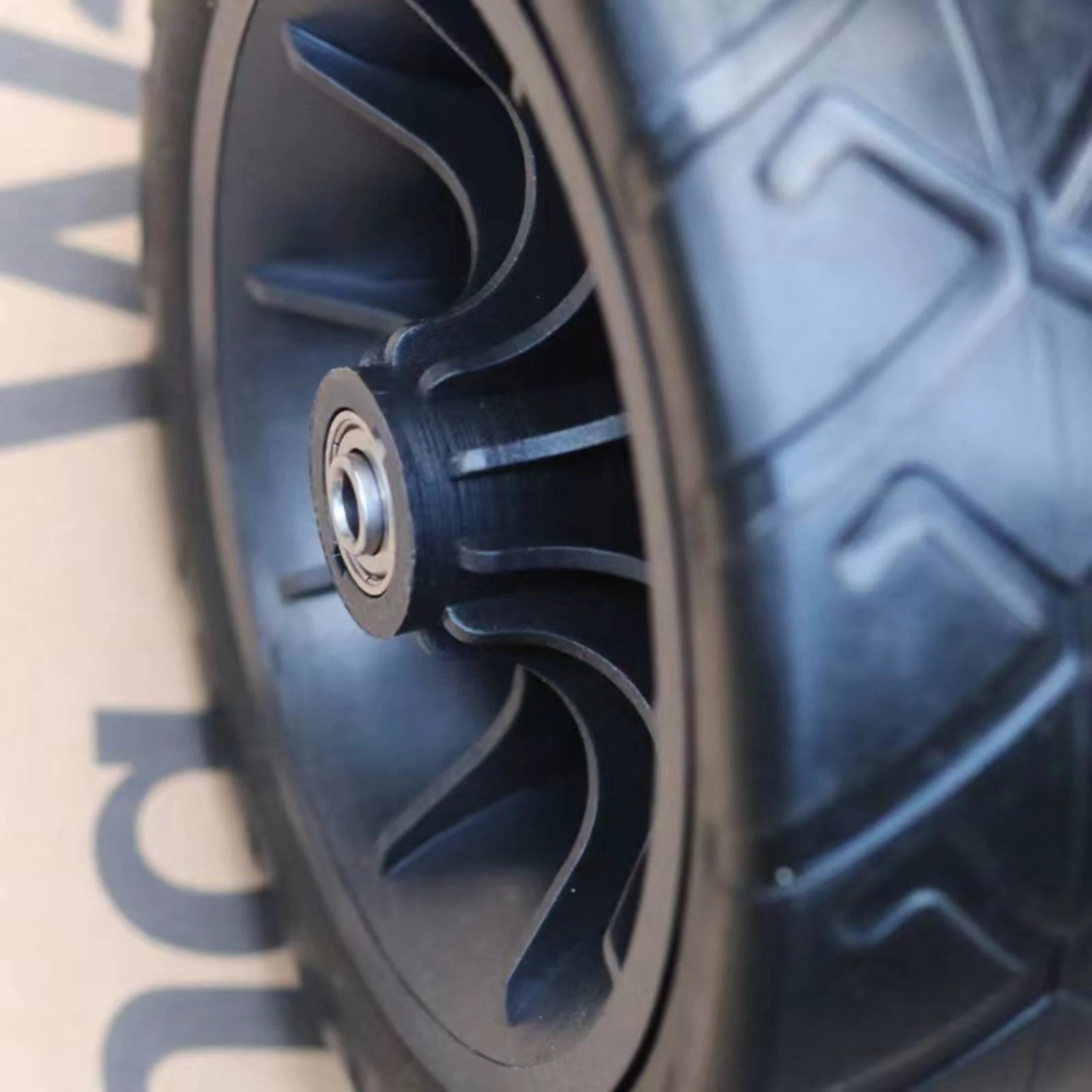 Polyurethane Wheel with Plastic Hub Flatflat-Resistant Spoked Wheel with Tire Heavy-Duty for Carts, Strollers