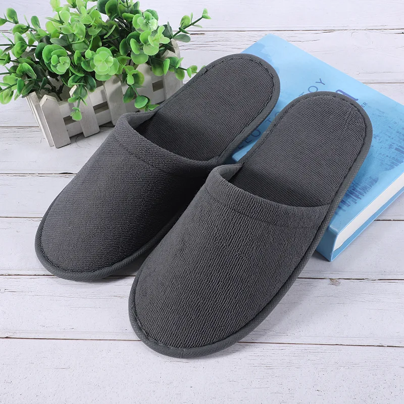 

1Pair Hotel Travel Slippers Cotton Linen Disposable Slippers Sanitary Home Guest Use Men Women Closed Toe Shoes Salon Homestay