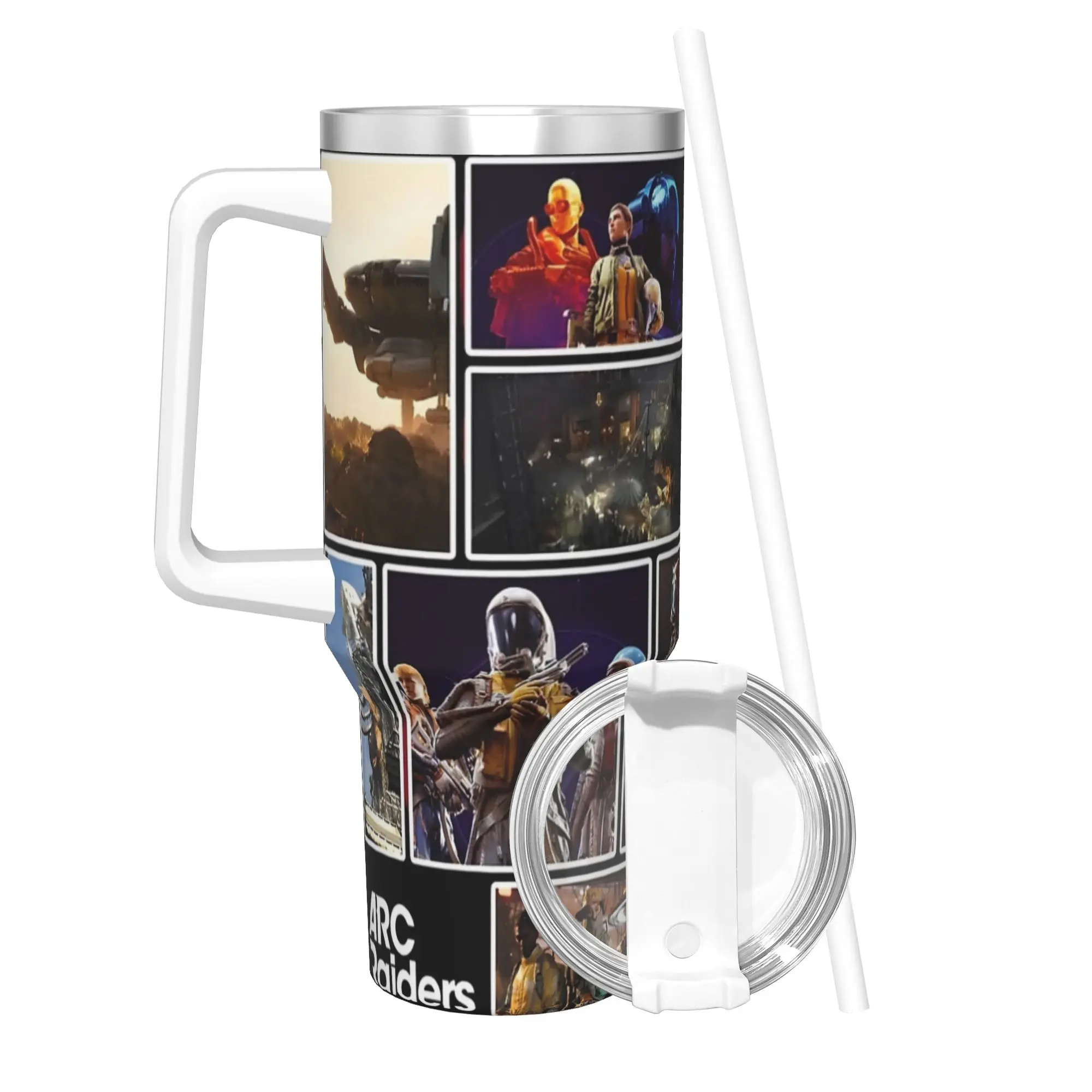 

Термокружка Arc Raiders для видеоигр с двойными стенками, вакуумная, с соломинками, 40 унций
