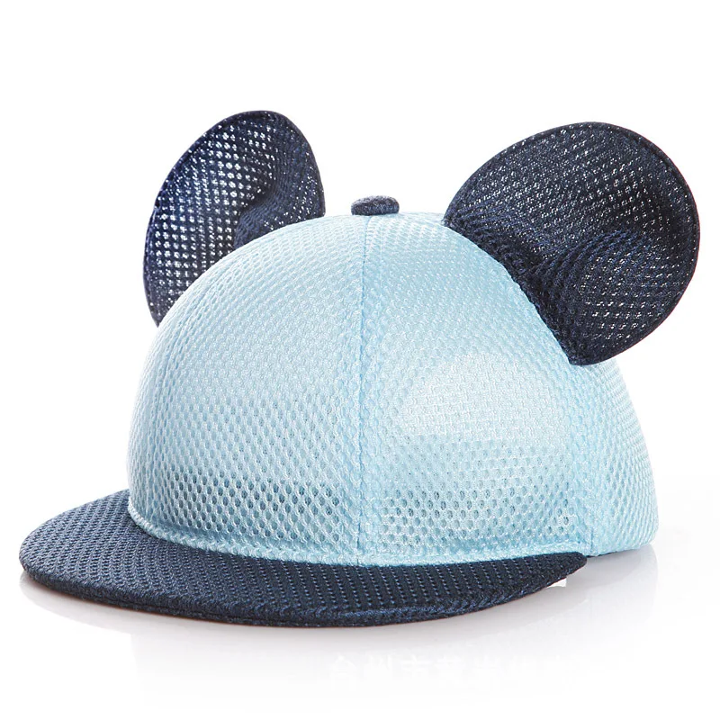 Disney Mickey Mouse Stitching Mesh Cap, Sun Protection Comfortable Breathable Cap For Summer Outdoor Traveling Boys And Girls