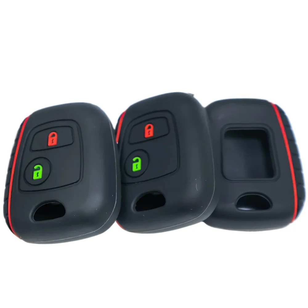 Silicone Car 2 Button Key Cover Case for Peugeot 106 107 206 207 307 Citroen C1 C2 C3 C4 XSARA PICASSO Toyota AYGO Protector