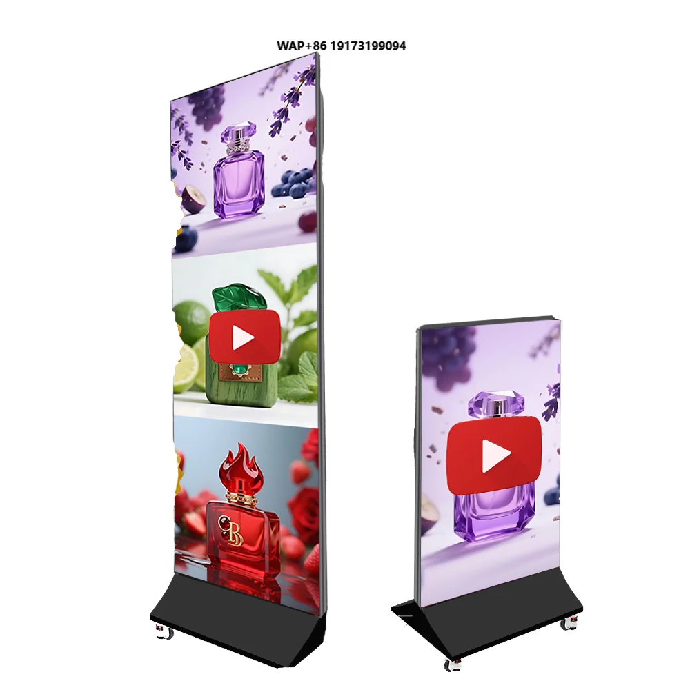Portable Foldable Ultra-Light Aluminum LED Digital Signage Poster Screen WiFi APP Control Cloud-Based CMS for Coffee Shops