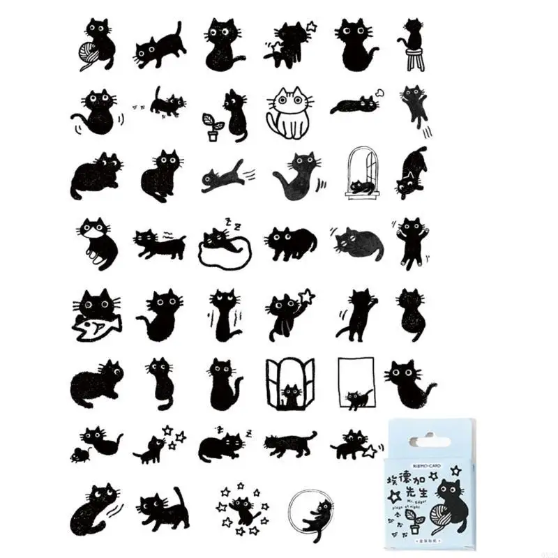 Pegatizas tema tema 45x/cajas Cats pegatinas botella agua pegatinas decorativas animales para patinetas