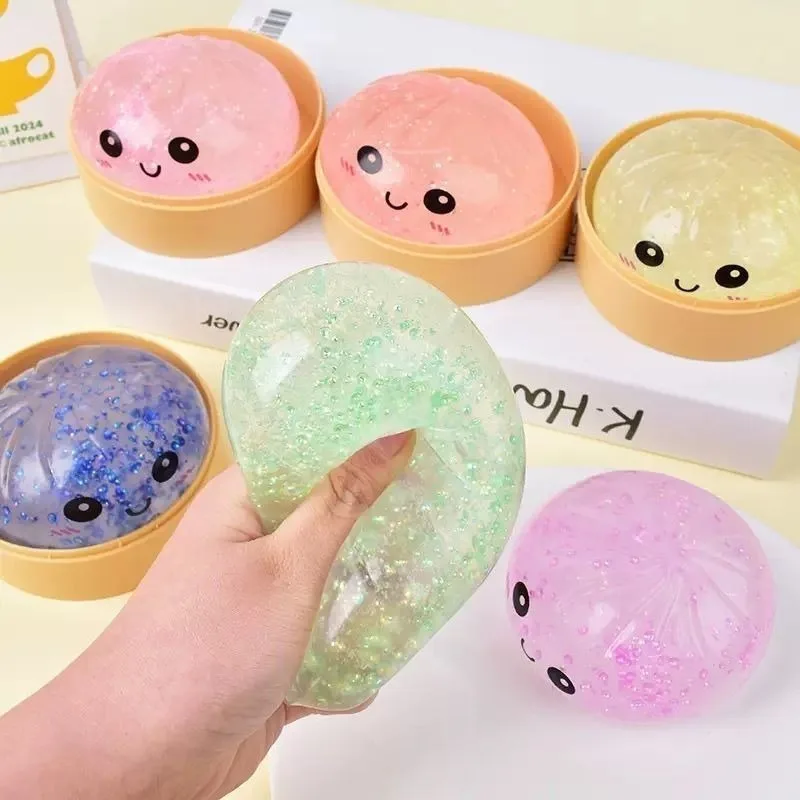 Hot Selling Colorful Dumpling with Box Decompression Vent Toys Creative Soft Easy To Pinch Stress Relief Decompression Vent Gift