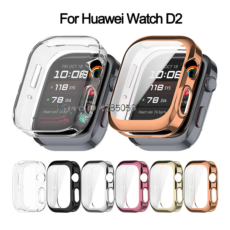Capa macia de tpu para huawei watch d2, capa protetora de tela para huawei band d2, acessórios para smartwatch