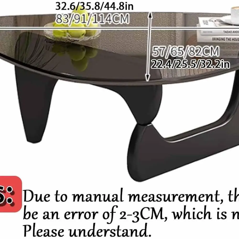 طاولة قهوة زجاجية عتيقة مع قاعدة من الخشب الصلب وسطح زجاجي رمادي للمكتب المنزلي #2