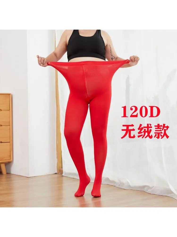 60-100Kg Grote Rode Vrouwen Leggings Bruiloft Lente Herfst Stijl Benmingnian Gelukkig Event Winter Pluche Verdikte Panty