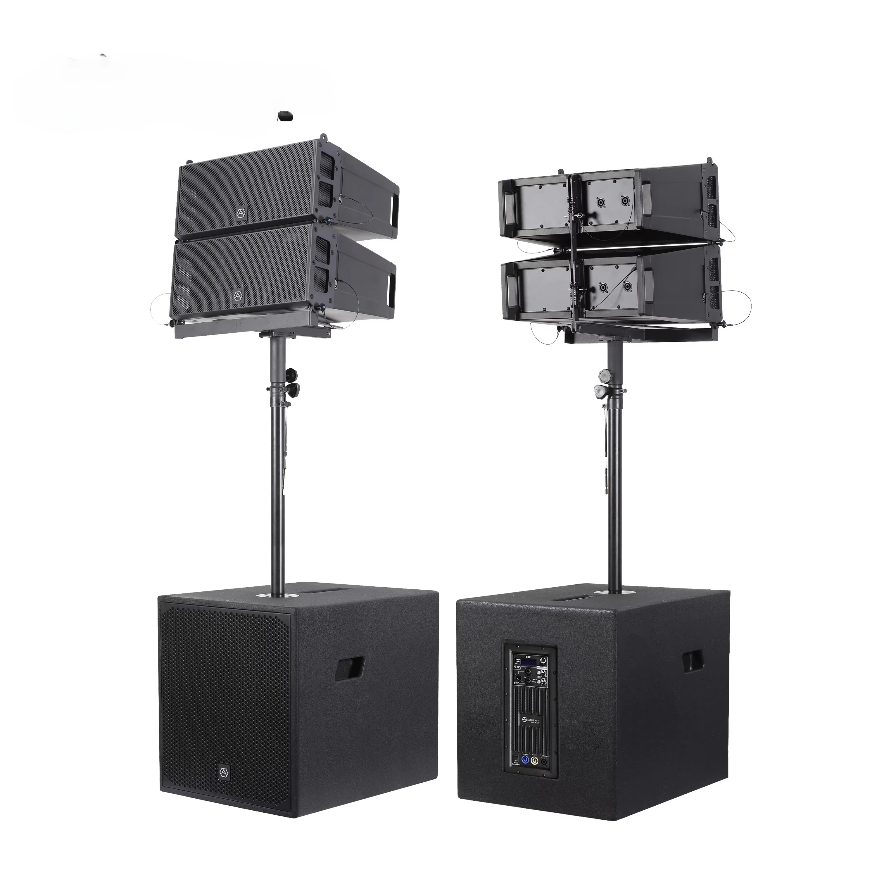LAP615TD3-4.6K Active Wooden Line Array PA System, Professional Stage Audio Speaker with Matching Connect Cable for