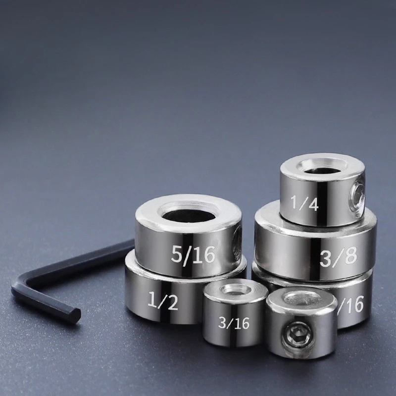 

7Pcs/Set Block Ring Drillbit Limit Ring Tile Bit Clamp Positioning Circle Drill Bit Adjustment Stop Ring Depth Finder