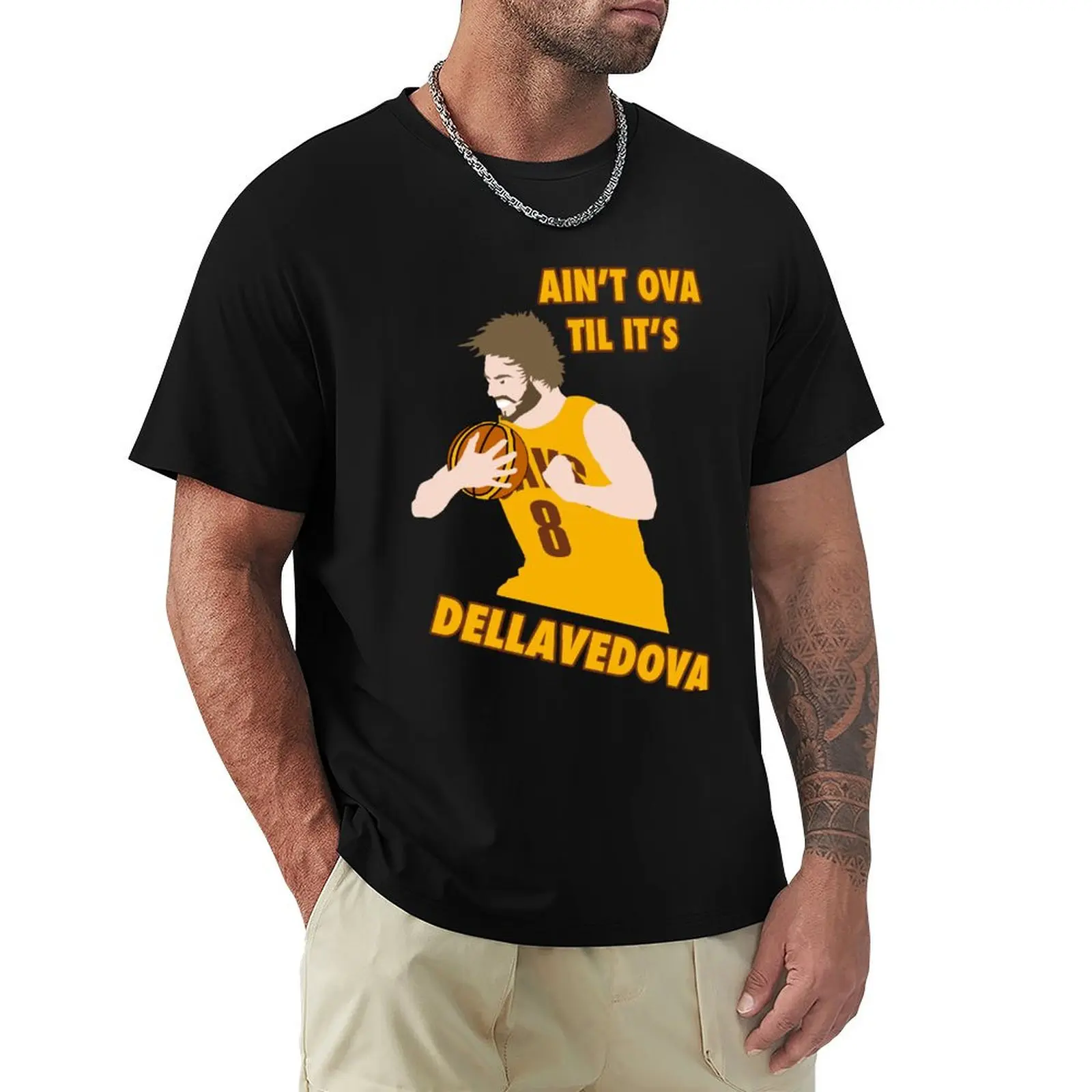 Футболка Ain't Ova Til It's Dellavedova - Mk I, повседневная, минималистичная, с короткими рукавами