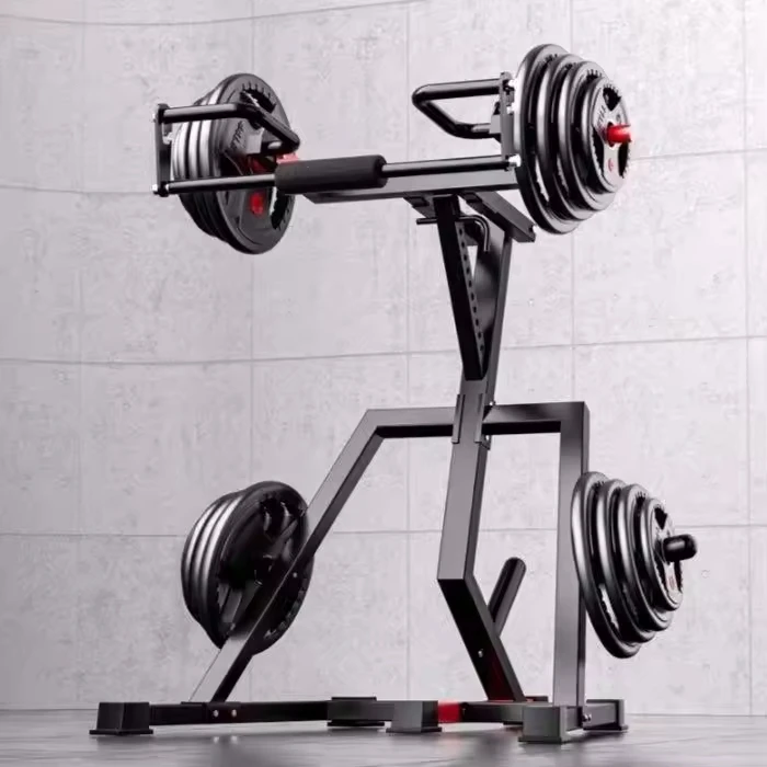 Preço de Fábrica: Máquina de Hack Squat com Ajuste de Altura em 12 Níveis, Suporte para Supino e Equipamento de Treino de Força para Levantamento de Peso