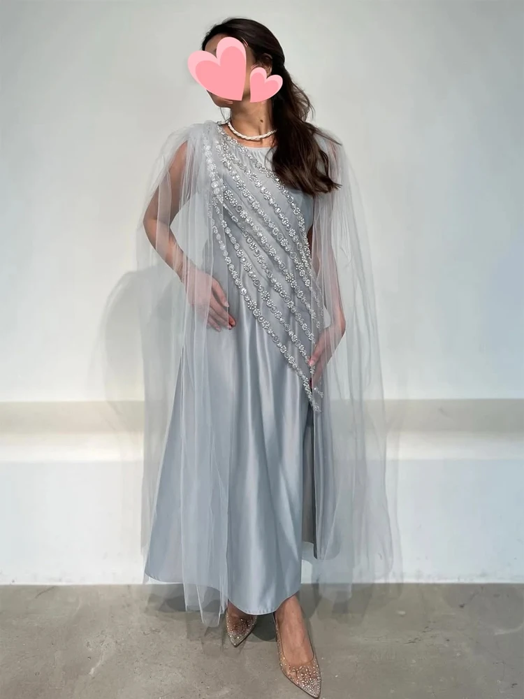 ที่กําหนดเองอย่างเป็นทางการคุณภาพสูงอย่างเป็นทางการTulleประดับด้วยลูกปัดตรงO-คอMidiชุดราตรีRetroประณีตคลาสสิก