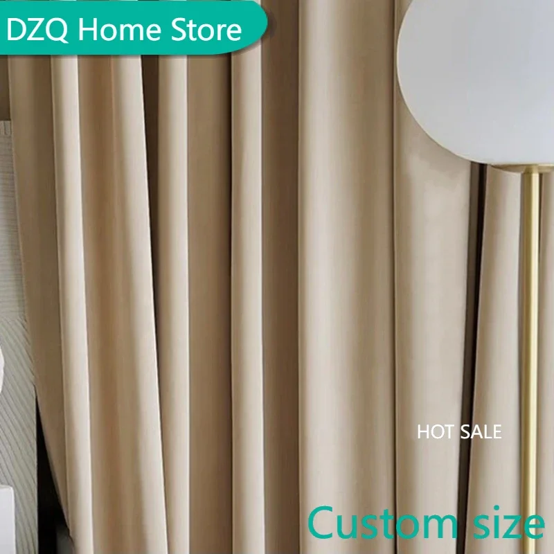 

Modern Minimalist Luxurious Milk Tea Colored Curtain Australian Wool Velvet Multi Color Blackout Curtain for Bedroom Living Room