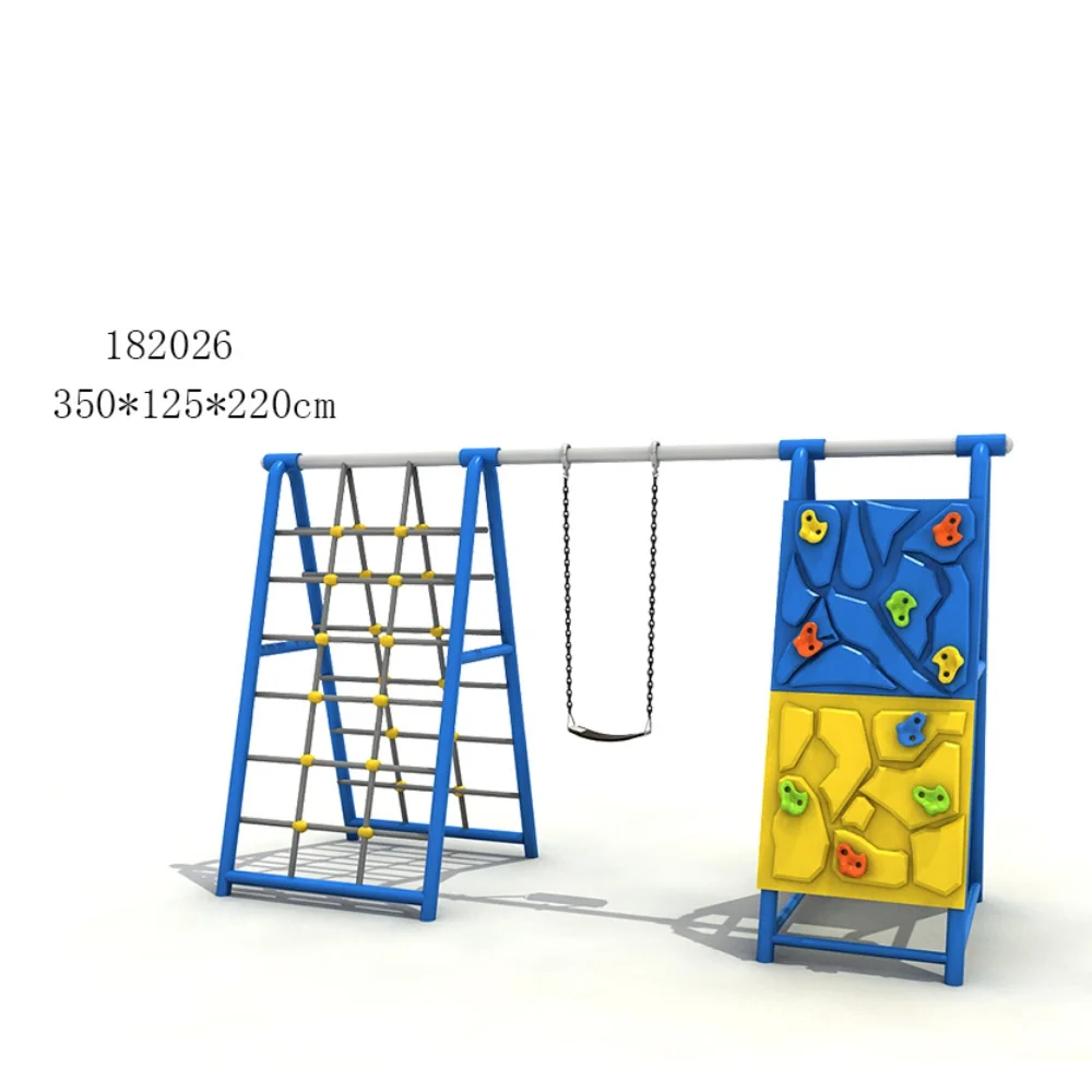 

Hot-selling outdoor playground climbing wall with swing outdoor play equipment for amusement parks