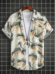 2024 Men's Fashion digital Printed short-sleeved Shirt Men's Hawaiian printed shirt