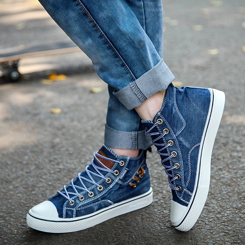 Women Vintage Canvas Shoes Lace Up Soft Sneakers Comfortable Denim Shoes Casual Outdoor Running Tennis Sneakers For Couple 35-44