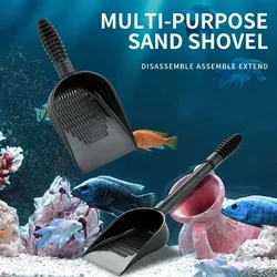 Functional Aquarium Fish Tank Gravel Sand Scoop Shovel Scraper Cleaning Pan Bottom Sand Cleaning Shovel Aquarium Cleaning Tool