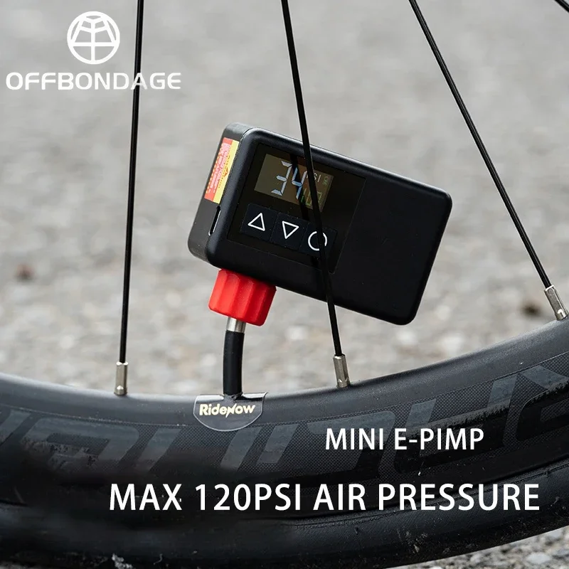 OFFBONDAGE Bicycle Air Pump Mini Electric Portable Bike Pump FV AV Inflator Presta Schrader Valve Road MTB Bike Accessories