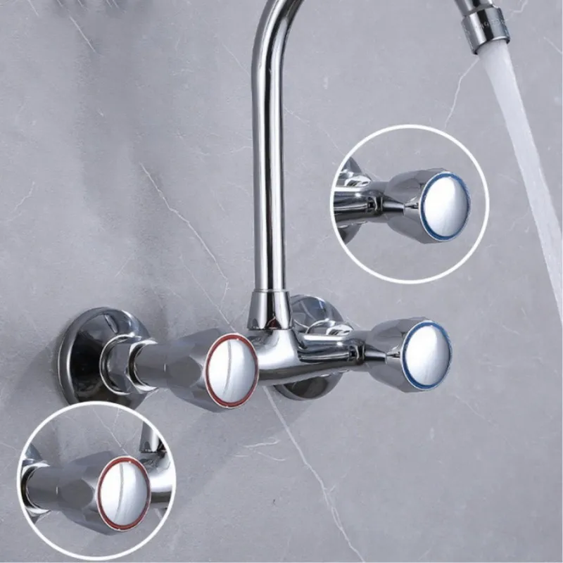 High Quality Hot Cold Tap Top Head Faucet Cover Chrome Plated Replacement Set Kitchen Bathroom Faucet Handle Universal Fittings