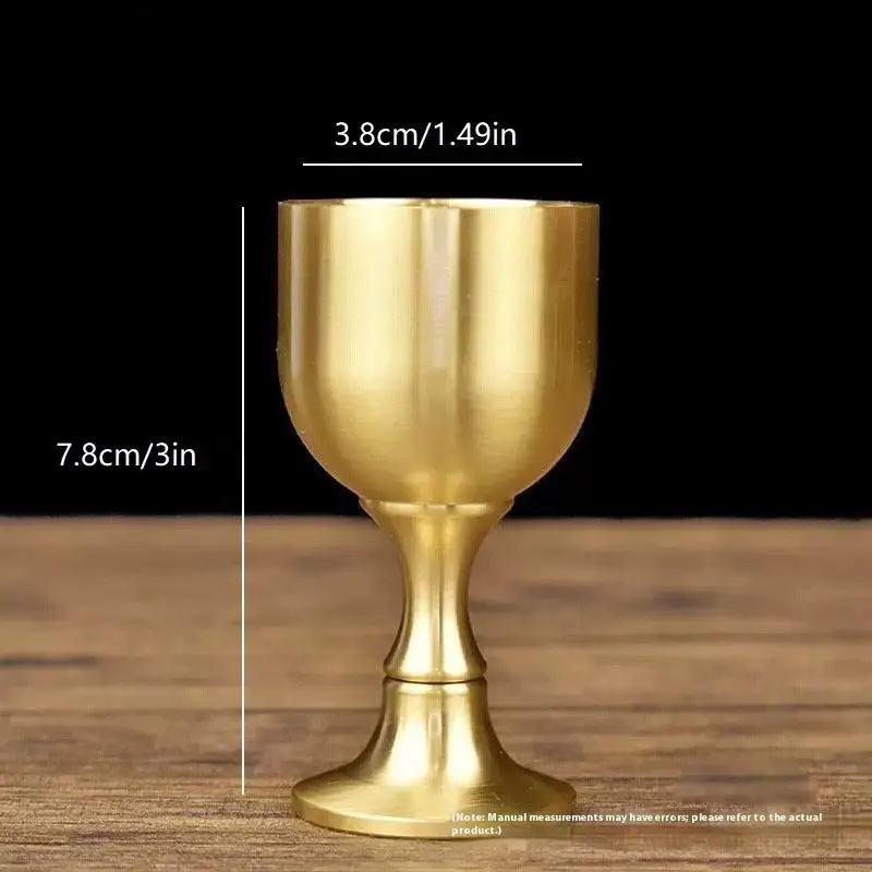 Copa de vino de latón para restaurante, copa de vino tinto y blanco, trompeta de cobre, artesanía de cobre, decoración de cobre, mini vaso de chupito, 1 unidad