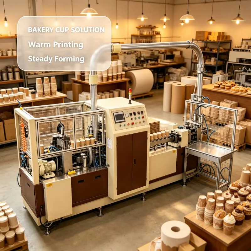 Double PE Coated Paper Cup Forming Machine 125pcs min For Double Wall Insulated Hot Drink Cup Cold Drink Cup Plant Customized