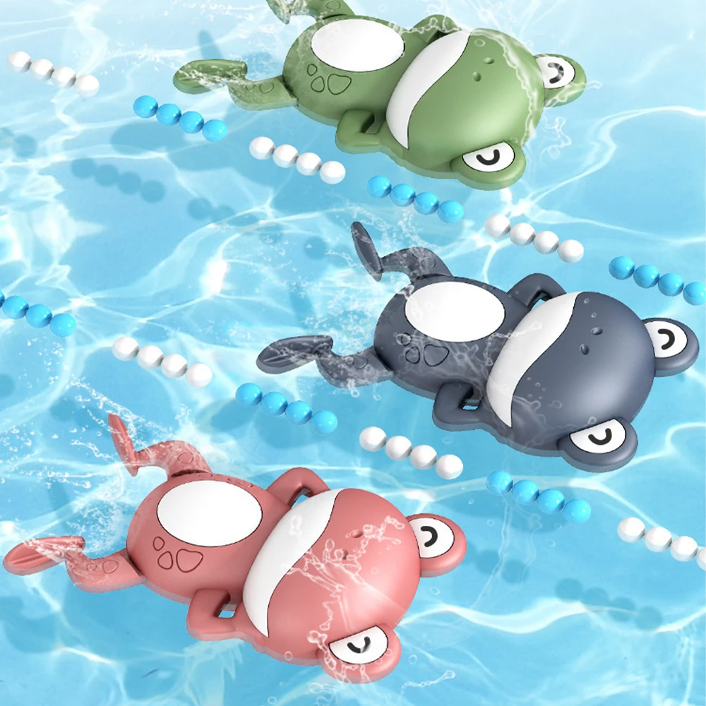 

Cartoon Frog Bath Toy For Baby Swimming Pool Bathroom Beach Shower Game Duck Wind-up Clockwork Toy Summer Children Kid Water Toy